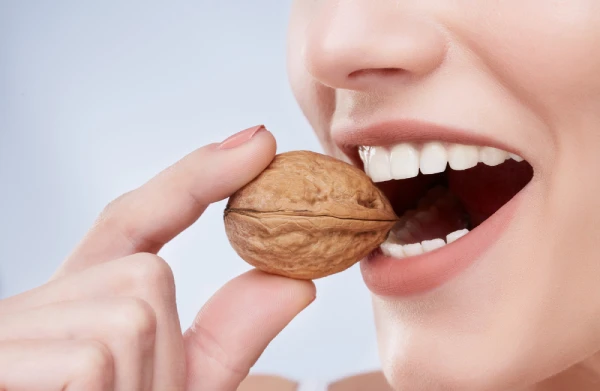 Broken tooth by biting a walnut
